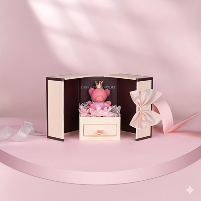 Collar “Mom” con Caja Regalo Premium y Osito – Regalo para Mamá