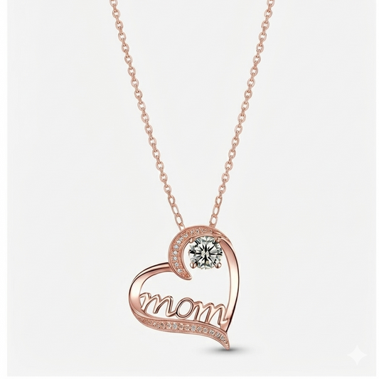 Collar “Mom” con Caja Regalo Premium y Osito – Regalo para Mamá